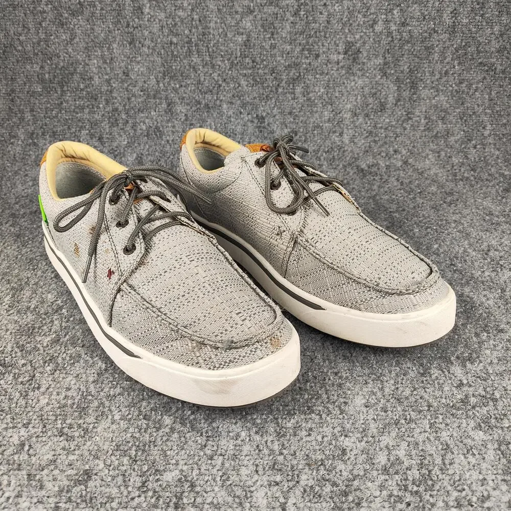 Twisted X Hooey Shoes Mens Size 13 Gray Woven Low Top Boat Sneakers Casual